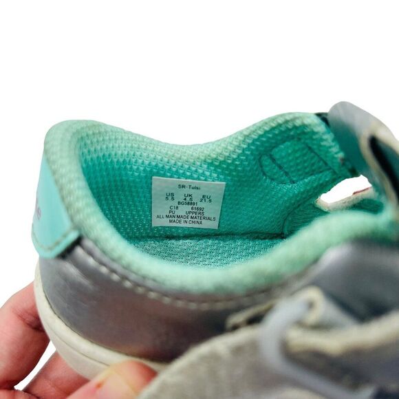 Stride Rite Soft Motion Silver Pink Flowers Shoes Sandals Size 5.5 - Picture 10 of 10